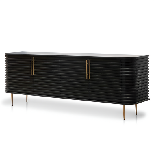 Stockholm Textured Black and Brass Buffet, 2.2m