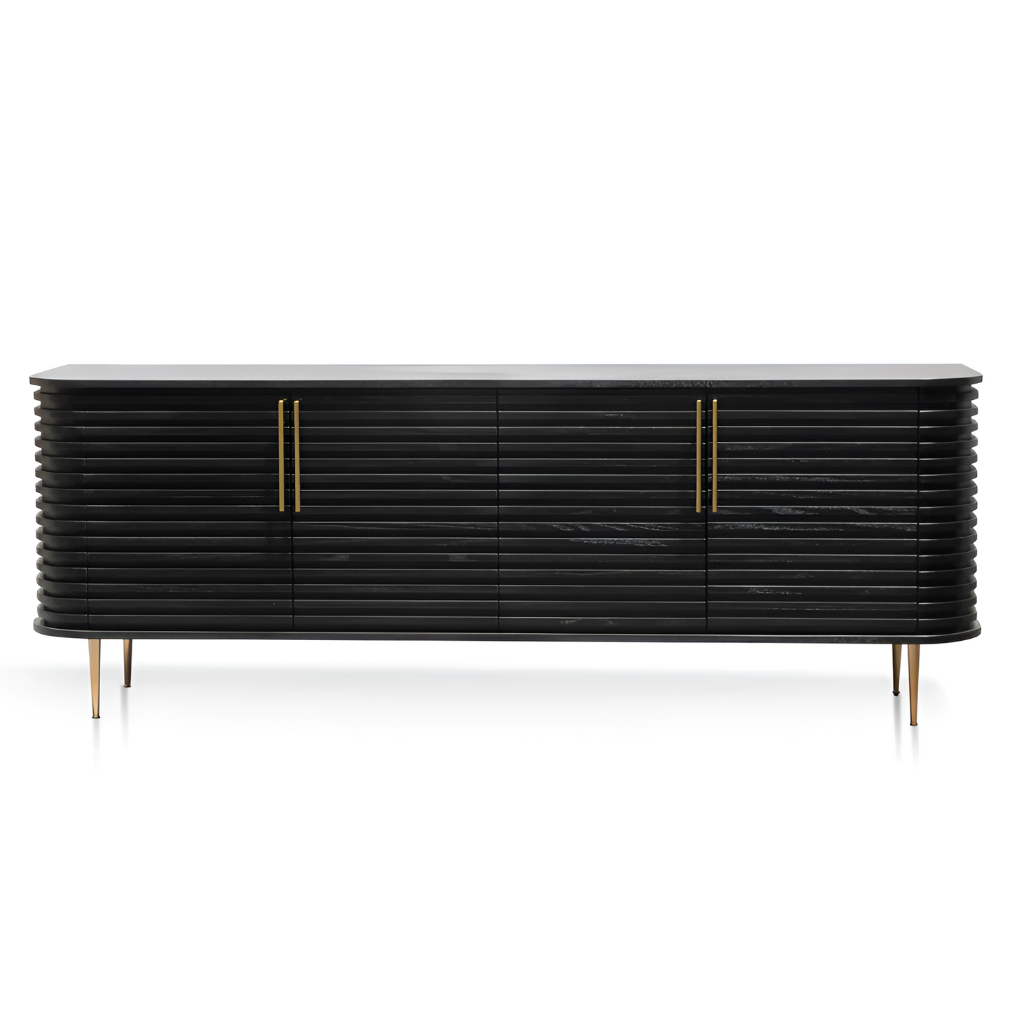 Stockholm Textured Black and Brass Buffet, 2.2m