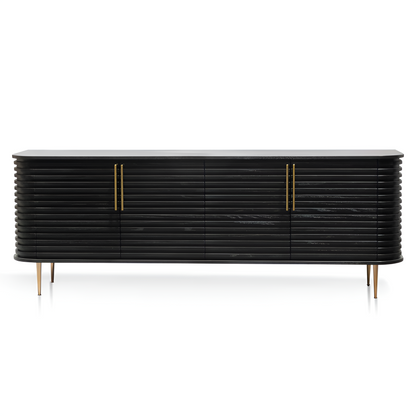 Stockholm Textured Black and Brass Buffet, 2.2m
