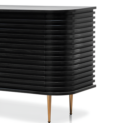 Stockholm Textured Black and Brass Buffet, 2.2m