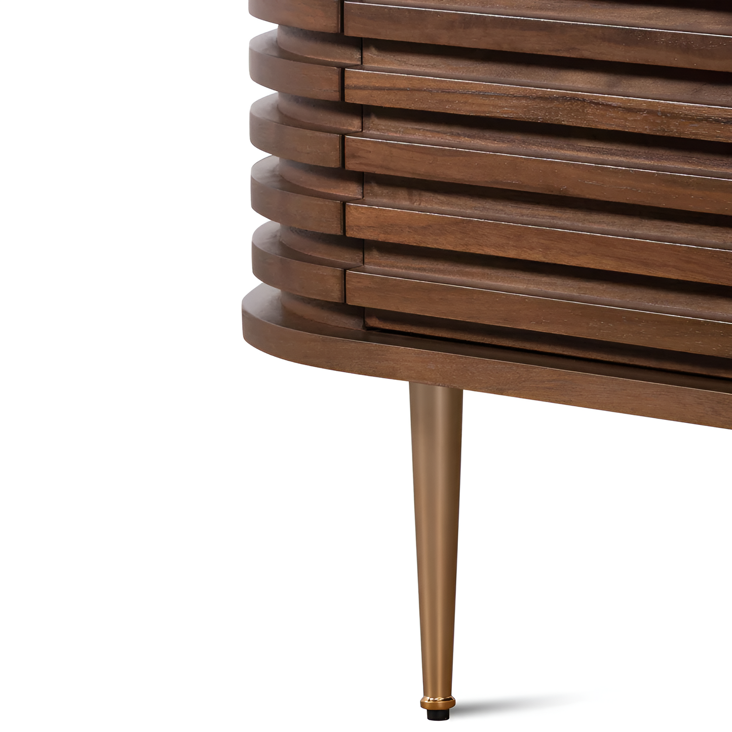 Stockholm Textured Walnut and Brass Entertainment Unit, 2.2m